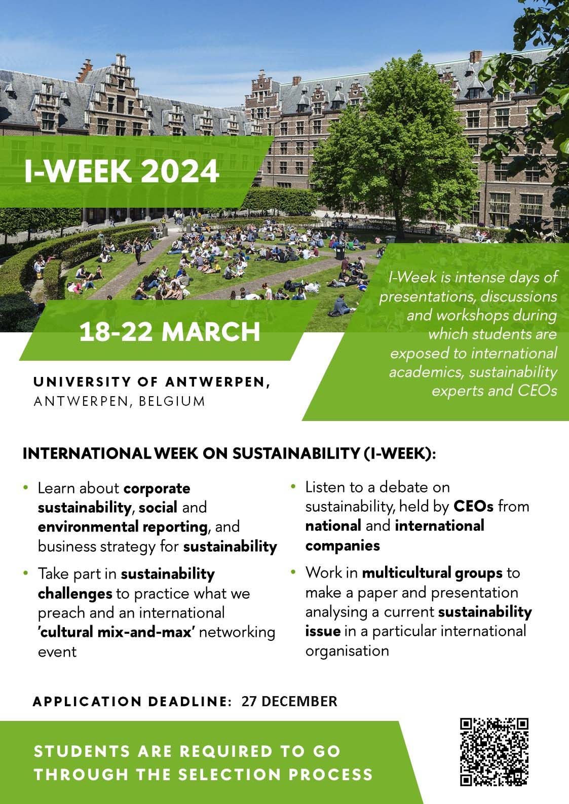 Additional call for applications to the International Week on